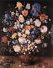 Bouquet in a Clay Vase by Jan the elder Brueghel